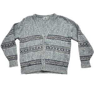 Vintage 417 Van Heusen Cardigan Sweater Size Medium Made In USA Grandpa Core